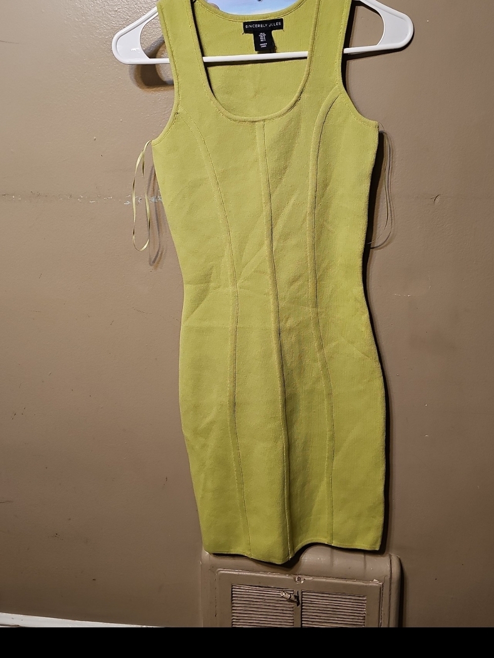 Sincerly Jules Lime Green Bodycon Tank Mini Dress